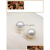 Stud 925 Sterling Sier Pearl Earring Jewelry Romantic Charm Simple 6/8/10 Mm Ball Earrings Drop Delivery Dhgarden Dhazh