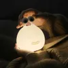 Luzes noturnas Silicone Slug Smart Touch Sensor Night Light Quarto Lâmpada de mesa Temporizador Baby Nightlights Decoração Recarregável Luzes LED Q231114