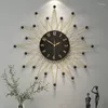 Relógios de parede Design de quarto grande metal da cozinha banheiro silencioso mecanismo de relógio de quartzo Horloge Murale Home Decor XP