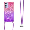 S24 Plus Correa cruzada Fundas de arenas movedizas para Samsung A55 A35 A15 A05 A05S A25 Ultra Huawei Honor 90 Lite Gradiente Líquido Suave TPU Titular Cubierta Cordón de hombro