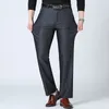 Mens Pants Style Autumn Winter Slim Casual Fashion Business Stretch Trousers Men Brand Straight Pant Black Navy Plus Size 230414