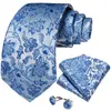 Papillon azzurro Paisley da uomo 8 cm fazzoletto gemelli spilla in cristallo di lusso accessori per feste di nozze regalo all'ingrosso