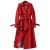 Giacche da donna Primavera Autunno Moda Cintura Cappotto Doppio petto Trench medio lungo Cappotto di alta qualità Giacca a vento Donna 230414