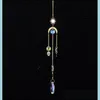 Garden Decorations Sun Catchers Hanging Crystal Ball Beaded Ornament Window Patio Lawn Moon Star Pendant Glass Prism Rainbow Maker D Dhvjd