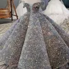 Flower Girl Dresses Ball Gown Sparkle Sequins Pärled för bröllop 2023 Princess Kids Birthday Party Pageant Första nattvardsblodarna