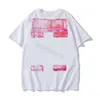 2023 zomer tshirt heren o tees brief tshirt kleur penseel afdrukken ontwerper korte mouw dames casual top kleding wit en zwart maat S-2xl