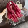 Foulards Broderie Imprimer Hijab Femmes Écharpe De Luxe Soie Laine Châle Wraps Bufanda Design Casual Bandeau Foulard Plage Étoles Echarpe