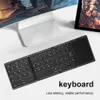 Keyboards B089T Portable Mini Three Folding Bluetooth Keyboard 64 Keys Wireless Foldable Touchpad Keypad for IOS Android iPad Tablet Phone 230414