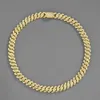 Chokers Cuban Link Chain For Men Silvery Golden Iced Out Miami Necklace Choker for Women with Box Clasp Hip Hop 231114
