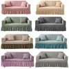 Stol täcker 20232023 Spring Light Luxury Non-Slip Bubble Kjol Sofa Cover