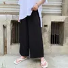 Calças masculinas primavera casual perna reta larga sino-bottom gótico hip-hop culottes estilo yamamoto