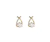 2024 Stud Skeds Fashion Cross Earrings for Women Girls Korean Style Elegant Crystal Jewelry Ear Rings Fishtail Lady Gift 231113 AA