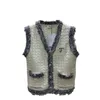 Gilet da donna firmati 23 Inizio autunno Nuovo CE Nanyou Gaoding Piccolo vento profumato Dolce ed età Riducendo lo spesso tweed intrecciato con nappa Gilet con bordo in pelliccia YSIN