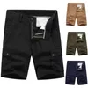 Mäns jeans Mens Twill denim Zip Casual Chino Cargo Shorts med Pocket Boy 9