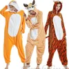Pijamalar Erkek Kadın Hayvan Unicorn Tiger Panda Kigurumi Pijamalar Kış Onesies Çocuk Pazen Giysileri Setleri Çocuklar İçin Sijim Giymecesi 231113
