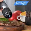 Mills Solne i Pepper Electric Kitchen Spice Millery z jasnym światłem regulowanym wytrząsarki zasilane Automatyczne jedna ręka 231114