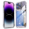 クリアカードホルダー2 in 1 TPUアクリルケースiPhone 15 14 Pro Max Plus 13 12 11 Samsung S23 Ultra S24 Hybrid Card Slot Wallet Case Anti Drop Clear Caver