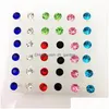 Stud 20 paar Boxed Koreaanse oorbellen mannen en vrouwen kleur antiallergische diamant plastic om oordopjes te verzenden Drop Delivery Jewel Dhgarden Dhkrp