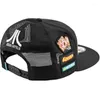 Caps de bola preto Bordado bordado de beisebol liso para mulheres Protetor solar chapéu respirável Hip Hop Dance Wide Eave Skateboard