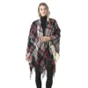 Klassisk delad modepläd sjal med tofsar höst/vinter förtjockad imitation kashmirmantel försäljning