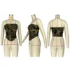 Camouflage Women Tops designer Sleeveless Strapless Corsets Pockets Short Crop Tops Zipper Tanks Y2k 2023 women summer Clothes free shipping 9719