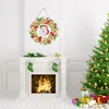Decorative Flowers Diamond-Painting Christmas Wreath DIY Garland Diamond Art Painting With LED Light Full Drill Crystal Kit For Adults