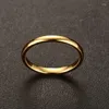 Wedding Rings Female 2mm Width Small Ring Quality Tungsten Carbide With Gold Gun Black Plated For Women Size 6 7 8 9 10 11