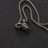 Pendant Necklaces Vintage Stainless Steel Satan Goat Necklace Hanging Men Chain Street Hip Hop Style Skull Jewelry Goth Accessories