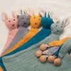 Sjaals Wraps 1set Driehoeksjaal voor baby's Katoenen slabbetjes Cartoon Bunny Slab Effen Kleur Baby Spuugdoek Voeden Speeksel Handdoek Verjaardagscadeaus 231114