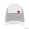 Amis Am i Paris Maglione Amiparis Classico Nero Bianco Striscia Designer Maglione lavorato a maglia Jacquard Love Heart Coeur Sweat Uomo Donna Pull Dolcevita Whbh