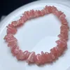 Bracelet en pierre de gravier d'agate de dentelle rouge naturelle, 1 pièce, Bracelets en cristal extensibles, pierres précieuses polychromes, cadeau d'anniversaire