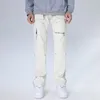 Männer Jeans 2023 Y2K Mode Weiß Baggy Kpop Cargo Hosen Für Männer Kleidung Gerade Knöchel Reißverschluss Frauen Lange Hosen ropa Hombre