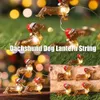 Julekorationer Dachshund String Lights Christmess Decoration 2D Valp LED Twinkle Lights 30m 30 Lights USB Battery Operated With Remote Control 231113