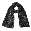 Écharpes 2023 Automne et hiver Écharpe Femmes Cadeau de Noël Flocon de neige Argent Polka Dot Foulards en soie Châle en coton comme un