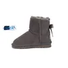 Klassische Kleinkinder Kinderstiefel Tasman Kid Hausschuhe Junge Mädchen und Babys Leder Winter Schnee Ultra Mini Booties Kinder Kleinkind Fell Pelzig Solide Tazz Stiefel mit Schleifen Knopf