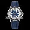 TF Superocean 44 ETA A2824 Montre automatique pour homme A17375E71C1S1 Lunette en céramique Cadran blanc bleu Marqueurs de bâton Boîtier en acier Bracelet en caoutchouc Super Edition Montres d'éternité