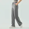 Al0lulu med logotyp Loose DrawString Wide Leg Sports Yoga Pants