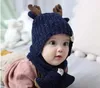 Écharpes Wraps Enfants Chapeaux d'hiver Filles Garçons Enfants Crochet Casquettes Chaudes Écharpe Ensemble Enfant Cartton Mignon Chapeau Cadeaux De Noël 231114