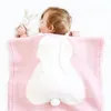 Couvertures Swaddling 100% acrylique bébé tricoté couverture drôle lapin né jalon lange d'emmaillotage enfants tapis de jeu sac de nuit couvertures de poussette en plein air 231114