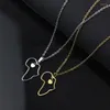 Pendant Necklaces Stylish And Simple Stainless Steel African Map Hip Hop Geometric Necklace Men's Women's