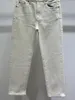 Damesjeans 2023 hoge taille rits verdikte pluche mode warme enkellange denim broek