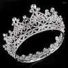 Hårklipp stilfullt strass hjärtformad krona brud tiara för kvinnor legering geometrisk prydnad flerfärgad tillbehör