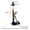 Hopahs 35 tum 4st Metal Shisha röker 2 Slang Hopah Set Bong Tobacco Glass Dab Rig Portable Wholesale