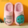 Slipper Kinder Jungen Mädchen Hausschuhe Cartoon Dinosaurier Plüsch Hause Schuhe Für Kinder Winter Innen Schlafzimmer Hausschuhe Baby Warme Baumwolle SchuheL231114