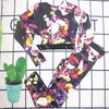 Yoga-outfits met bloemenprint Designer trainingspakken voor dames Elastische fitnesslegging Sporttops