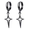 Dangle Earrings Gothic Punk Style Metal Drop Black Silver Color Star Pendientes Fashion For Women Men Rock Jewelry