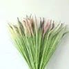 الزهور الزخرفية 5 رأس النباتات الاصطناعية زهرة باقة أذن الحبوب الأوروبية مع العشب مزيف زفاف الزفاف الزفاف