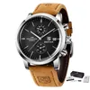 Montres-bracelets 2023 BENYAR Hommes Quartz 100M Étanche Montre En Cuir Militaire Sport Chronographe Pour