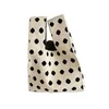 Heuptassen Gebreid Zwart Wit Gestreept Polka Dot Handtas Modieuze Draagbare Schoudertas Dames Casual