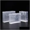 Gift Wrap 8 Size Frosted Pvc Plastic Bags With Handles Waterproof Transparent Bag Clear Handbag Party Favors Custom Logo Lx1383 Drop Dh47M